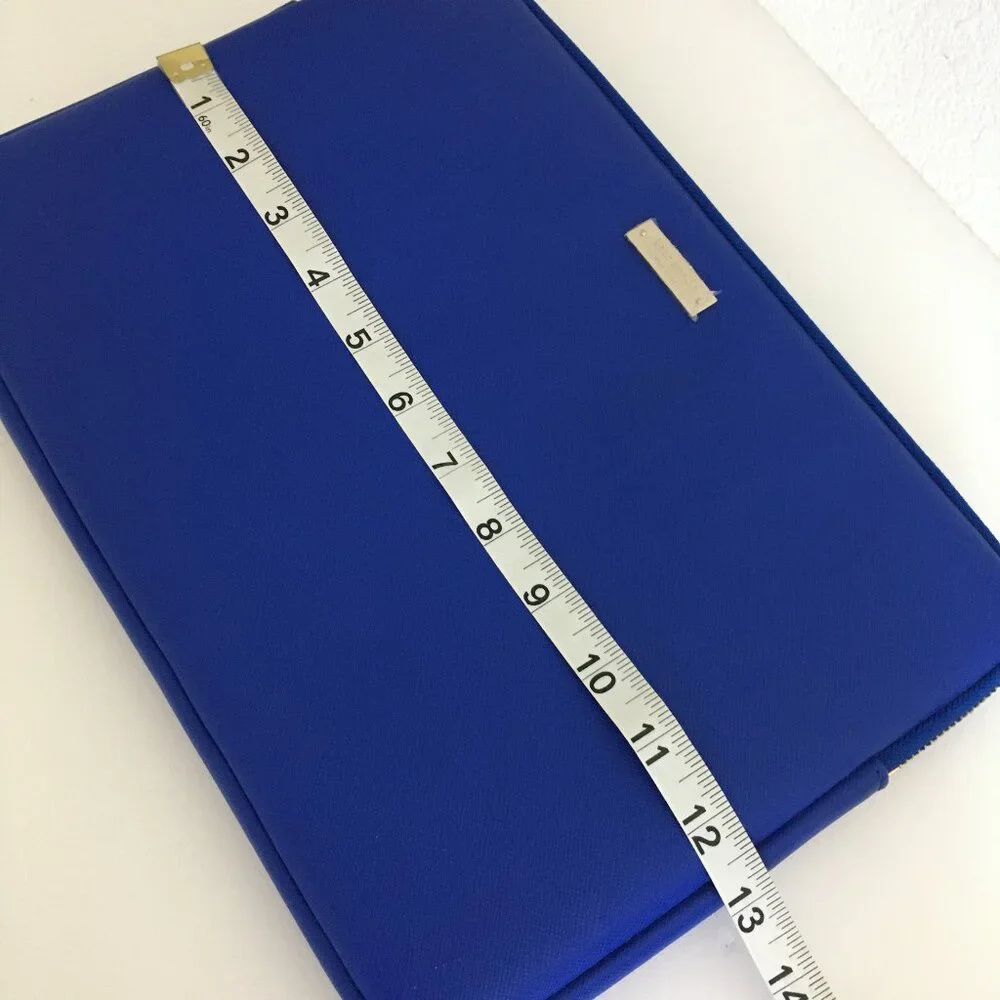 Kate Spade Saffiano Laptop Sleeve Blue Faux Leather Fits Up to 13.5 Laptop
